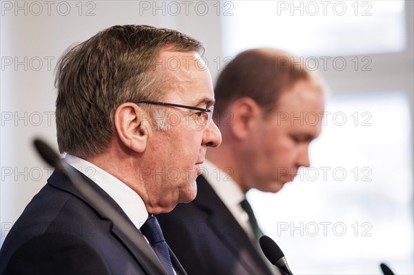 Boris Pistorius, Federal Minister of Defence, at a press conference on the structural reform of the Bundeswehr in Berlin, 4 April 2024