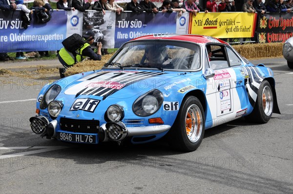 Alpine-Renault A110 1800, built in 1973, A blue Renault Alpine vintage car with the number 8 on a busy race track, SOLITUDE REVIVAL 2011, Stuttgart, Baden-Wuerttemberg, Germany, Europe