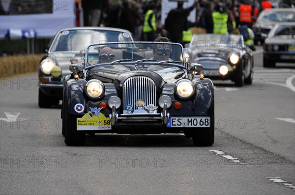 A Morgan vintage convertible takes part in a road rally, SOLITUDE REVIVAL 2011, Stuttgart, Baden-Wuerttemberg, Germany, Europe