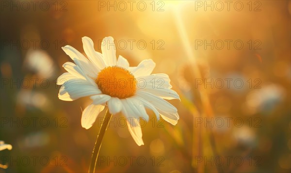 Close-up of a daisy in sunlight AI generated