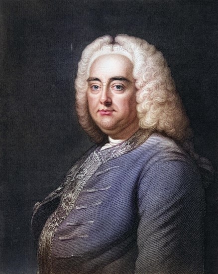George Frideric Handel (5 March 1685, 14 April 1759) was a German-British Baroque composer, Historic, digitally restored reproduction from a 19th century original, Record date not stated