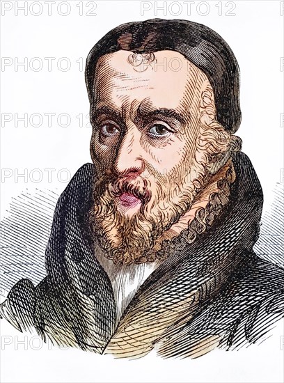 William Tyndale, 1494 to 1536, Bible translator and religious reformer, Historical, digitally restored reproduction from a 19th century original, Record date not stated