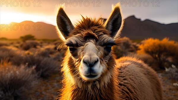 Bactrian camel with thick fur standing resilient against gobi deserts extreme temperature, AI generated