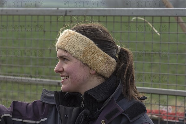 Portrait of a young woman with a headband, Mecklenburg-Vorpommern, Germany, Europe