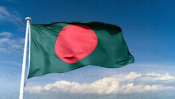 Flag, the national flag of Bangladesh flutters in the wind