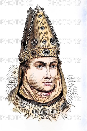 William of Wykeham 1320 to 1404, Bishop of Winchester, Chancellor of England, Historical, digitally restored reproduction from a 19th century original, Record date not stated