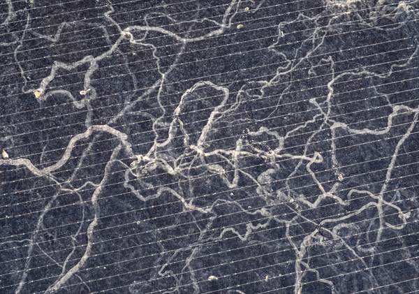 Sahara dust on a solar module, solar panel, a balcony system on a green roof, Braunschweig, Lower Saxony, Germany, Europe