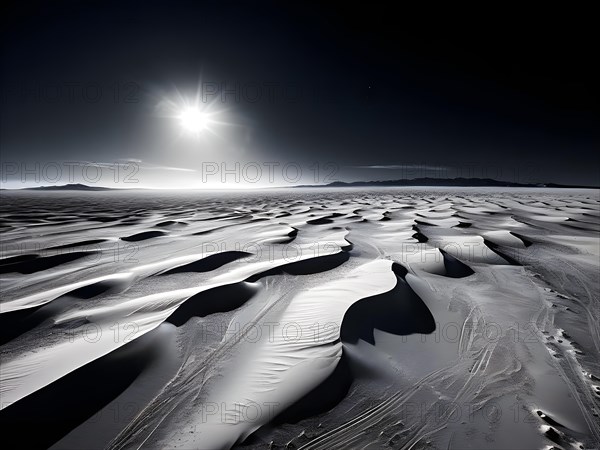 Gypsum dunes of white sands national park, AI generated