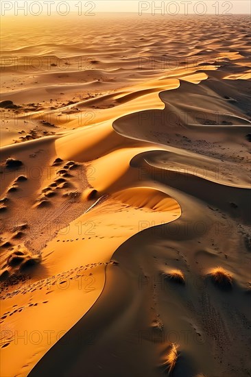 Sand ripples atop a dune in the simpson desert, AI generated