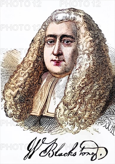 William Blackstone (born 10 July 1723 in the City of London, died 14 February 1780 in Wallingford) was an English jurist, judge, professor and Member of Parliament, Historical, digitally restored reproduction from a 19th century original, Record date not stated