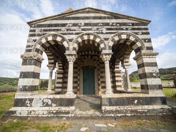 Abbey church Santissima Trinita di Saccargia of the destroyed Camaldolese monastery, near Codrongianos, Province of Sassari, Sardinia, Italy, Europe