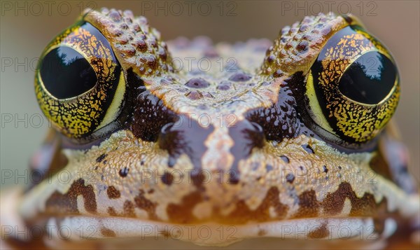 Extreme close-up of Rana arvalis eyes AI generated