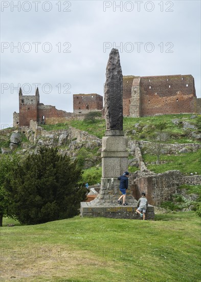 Hammershus was Scandinavia's largest medieval fortification and is one of the largest medieval fortifications in Northern Europe. Now ruin and located on the island Bornholm, Denmark, Baltic Sea, Scandinavia, Europe