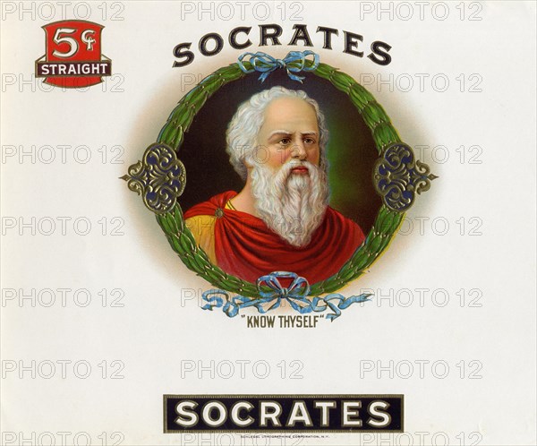 Socrates, 470 to 399 BC, Ancient Greek philosopher, Historical, digitally restored reproduction from a 19th century original, Record date not stated