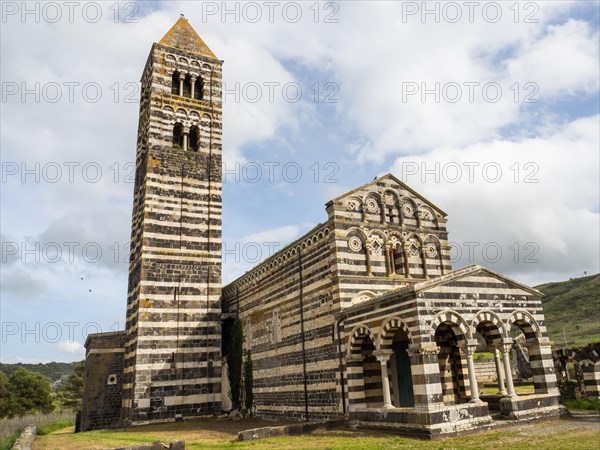 Abbey church Santissima Trinita di Saccargia of the destroyed Camaldolese monastery, near Codrongianos, Province of Sassari, Sardinia, Italy, Europe