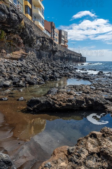 The rock walls of the beautiful beach of La Garita (Telde), Gran Canaria, Canary Islands