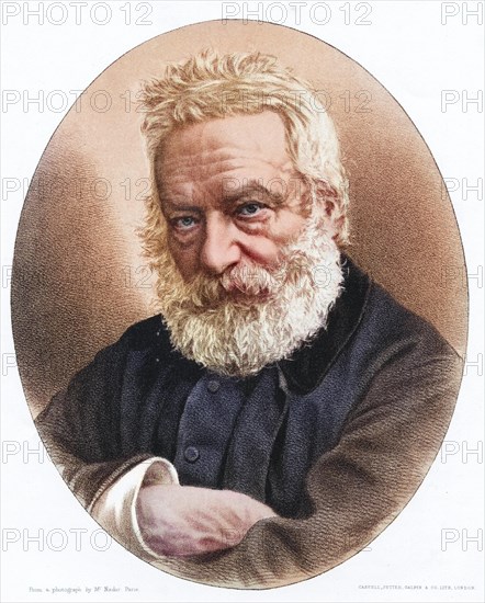 Victor-Marie Vicomte Hugo (born 26 February 1802 in Besancon, died 22 May 1885 in Paris) was a French writer and politician, Historical, digitally restored reproduction from a 19th century original, Record date not stated