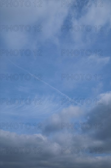 Cloud formation in the sky, background, North Rhine-Westphalia, Germany, Europe