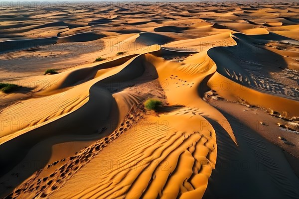 Sand ripples atop a dune in the simpson desert, AI generated