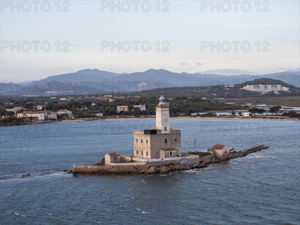 Lighthouse on the Isola della Bocca, Olbia, Province of Olbia-Tempio, Sardinia, Italy, Europe