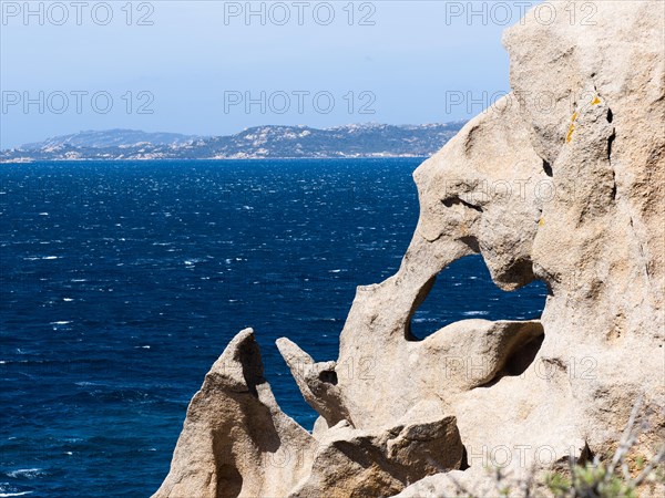 Granite rock formation, bay, Baja Sardinia, Costa Smeralda, Sardinia, Italy, Europe