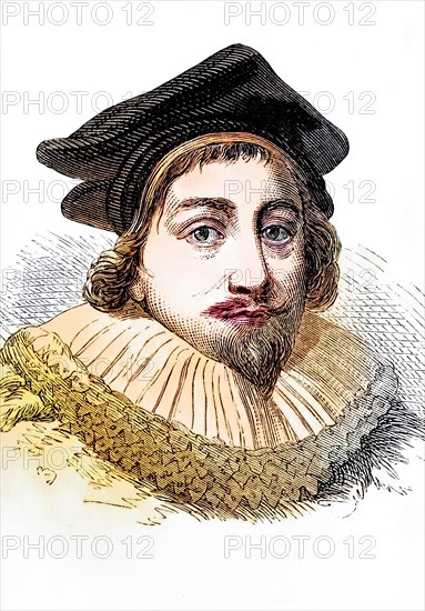 Sir Edward Coke, 1552 to 1634, English lawyer and politician. Speaker of the House of Commons, Historical, digitally restored reproduction from a 19th century original, Record date not stated