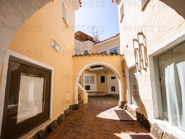 Narrow alley, Porto Cervo, Costa Smeralda, Sardinia, Italy, Europe