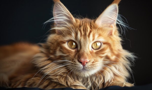 Maine Coon cat gazing curiously at the camera with a playful expression AI generated