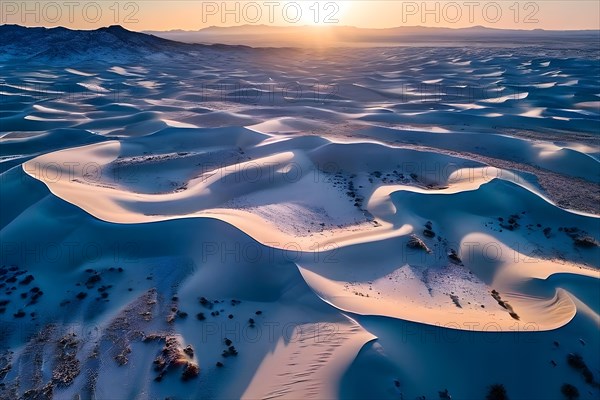 Gypsum dunes of white sands national park, AI generated