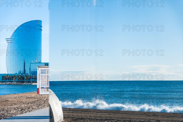 Beach at the Old Harbour in Barcelona, Spain, Europe