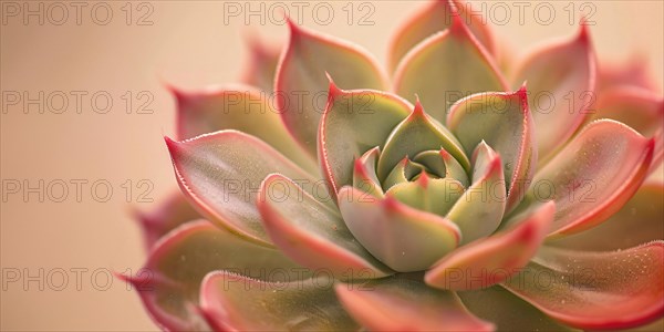 Close up of beautiful Echeveria succulent plant. KI generiert, generiert, AI generated