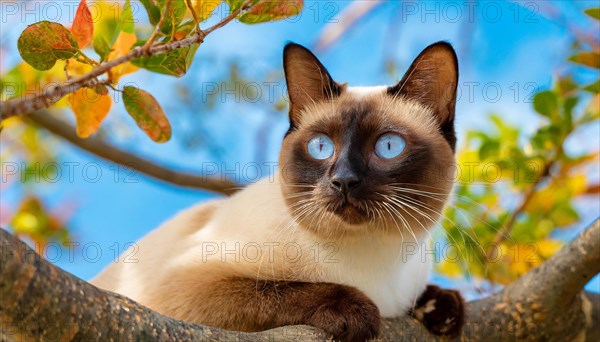 AI generated, animal, animals, mammal, mammals, cat, felidae (Felis catus), a cat resting on a tree