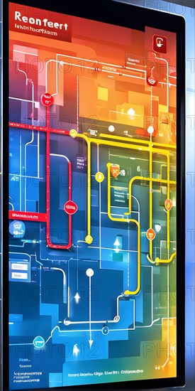 AI generated illustration of urban transit map wcag compliant color