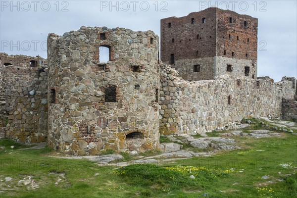 Hammershus was Scandinavia's largest medieval fortification and is one of the largest medieval fortifications in Northern Europe. Now ruin and located on the island Bornholm, Denmark, Baltic Sea, Scandinavia, Europe