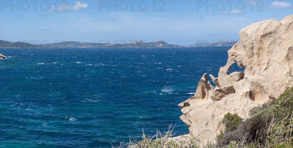 Granite rock formation, bay, Baja Sardinia, Costa Smeralda, Sardinia, Italy, Europe