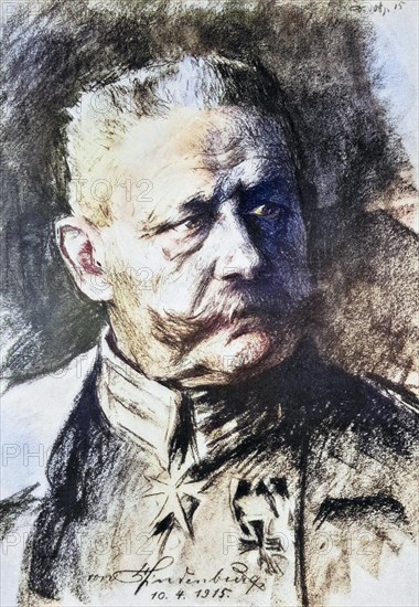 General Paul Von Hindenburg, 1847-1934, Historical, digitally restored reproduction from a 19th century original, Record date not stated