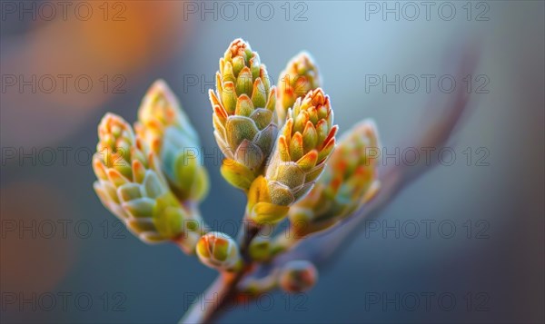 A close-up shot of Mimosa buds just beginning to bloom AI generated