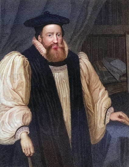 George Abbot (born 19 October 1562 in Guildford, England, died 4 August 1633 in Croydon, England) was an English prelate, Historical, digitally restored reproduction from a 19th century original, Record date not stated