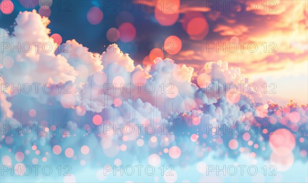 Cloud data storage concept with abstract digital clouds AI generated