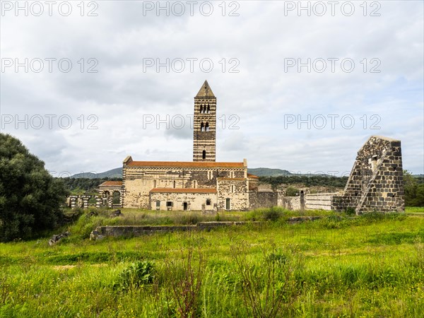 Abbey church Santissima Trinita di Saccargia of the destroyed Camaldolese monastery, near Codrongianos, Province of Sassari, Sardinia, Italy, Europe