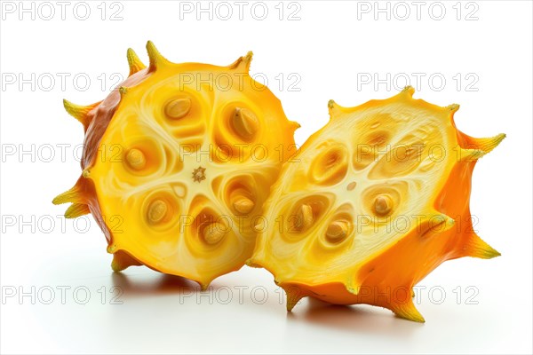 Vibrant Kiwano Melons with a Fresh Cut Half, AI generated