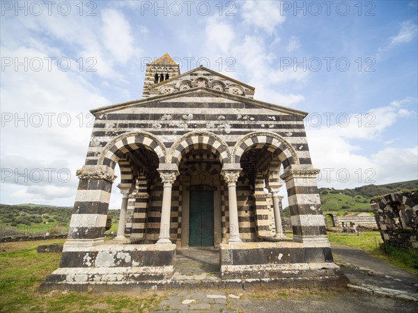 Abbey church Santissima Trinita di Saccargia of the destroyed Camaldolese monastery, near Codrongianos, Province of Sassari, Sardinia, Italy, Europe