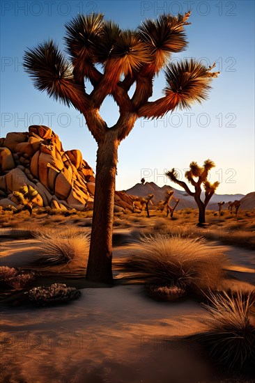 Joshua-tree in the Mojave desert, AI generated