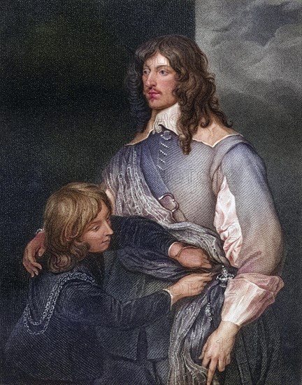 George Goring, Lord Goring (14 July 1608 - 1657) was an English Royalist soldier, Historical, digitally restored reproduction from a 19th century original, Record date not stated