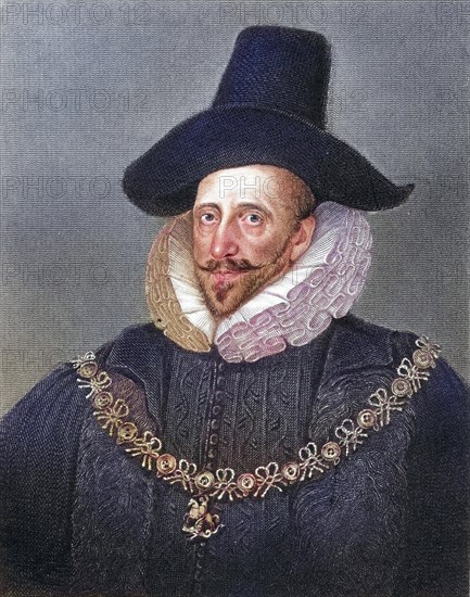 Henry Howard, 1st Earl of Northampton (1540-1614) Lord Warden of the Cinque Ponts, Historical, digitally restored reproduction from a 19th century original, Record date not stated