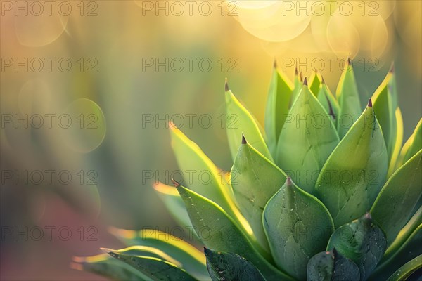 Close up of Agave plant. KI generiert, generiert, AI generated