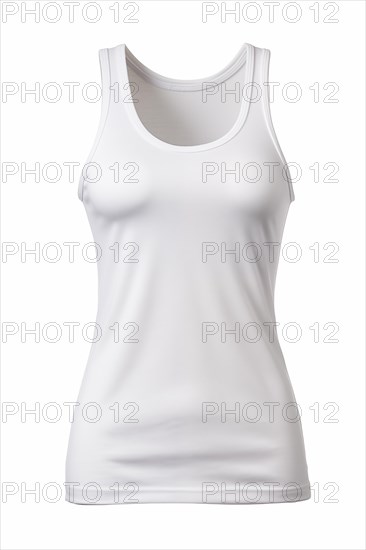 Elegant White Tank Top Isolated on White, AI generated