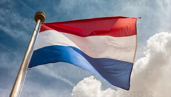 Flags, the national flag of the Netherlands, Holland, fluttering in the wind