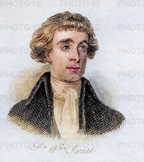 Sir William Jones, 1746, 1794, English philologist and student of ancient India, Historical, digitally restored reproduction from a 19th century original, Record date not stated