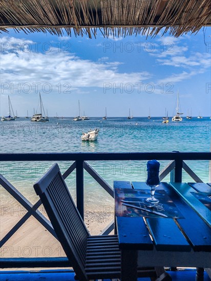 A beach in the Caribbean on the Atlantic coast in Deshaies, Guadeloupe, French Antilles, North America